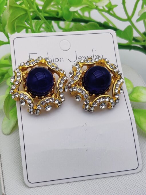 Imported Dual-Toned Radiant Stud Earrings – A Fusion of Elegance and Glam - Image 4