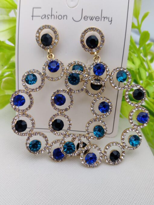 Imported Elegant Multicolored Circle Dangle Earrings – Vibrant and Eye-Catching Design for Every Occasion | Best Quality Earrings For Girls & Womens - Image 4