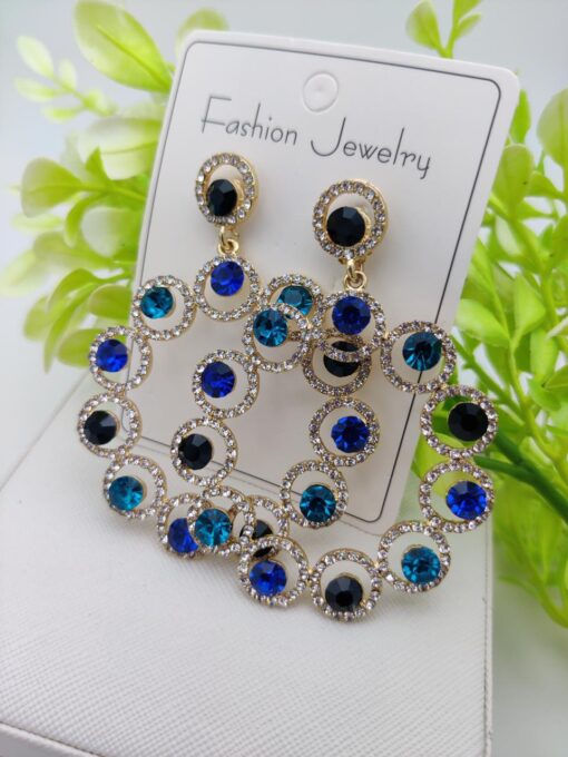 Imported Elegant Multicolored Circle Dangle Earrings – Vibrant and Eye-Catching Design for Every Occasion | Best Quality Earrings For Girls & Womens - Image 5