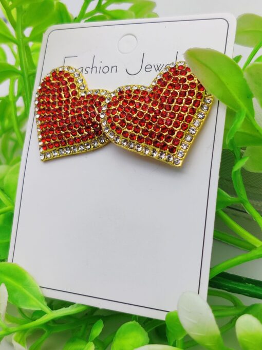 Imported Dazzling Red Heart Earrings – Bold Elegance Redefined | Best Quality Jewelry | Earrings For Girls | Earrings For Women