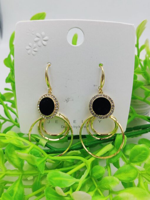 Imported Exquisite Triple-Hoop Dangle Earrings for Timeless Elegance | Best Quality Earring For Girls & Women - Image 5