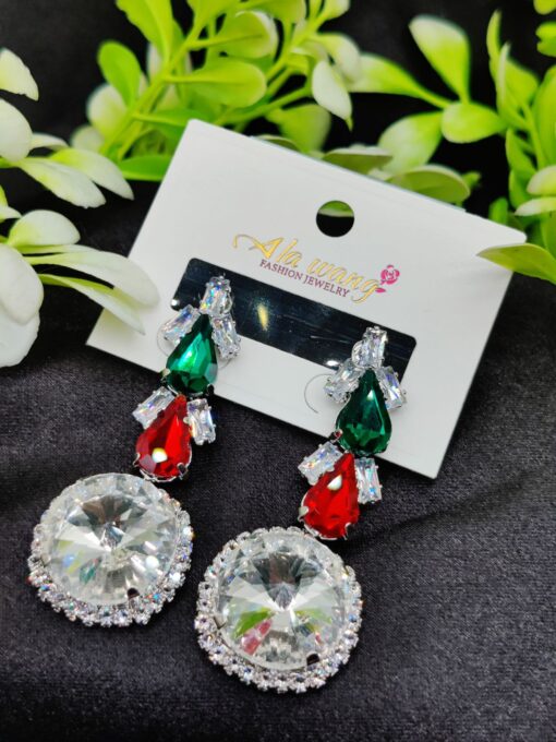 Imported Radiant Crystal Elegance Statement Earrings | Earrings For Girls & Women  | Artificial Earrings - Image 3