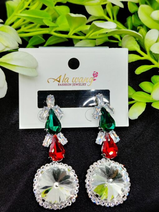 Imported Radiant Crystal Elegance Statement Earrings | Earrings For Girls & Women  | Artificial Earrings - Image 2