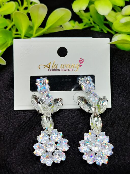 Imported Radiant Floral Elegance Drop Earrings - Dazzle with Every Step! ✨ | Artificial Earrings | Artificial Jewellery  - Image 2
