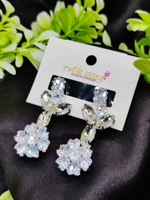 Imported Radiant Floral Elegance Drop Earrings - Dazzle with Every Step! ✨ | Artificial Earrings | Artificial Jewellery  - Image 4