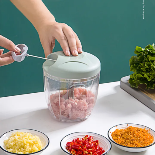 Hand Pulled Multipurpose Chopper & Cutter | Rope Pulled Chopper Multifunctional Meat Grinder, Vegetable Cutter (Random Color) - Image 5