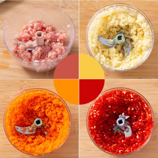 Hand Pulled Multipurpose Chopper & Cutter | Rope Pulled Chopper Multifunctional Meat Grinder, Vegetable Cutter (Random Color) - Image 4