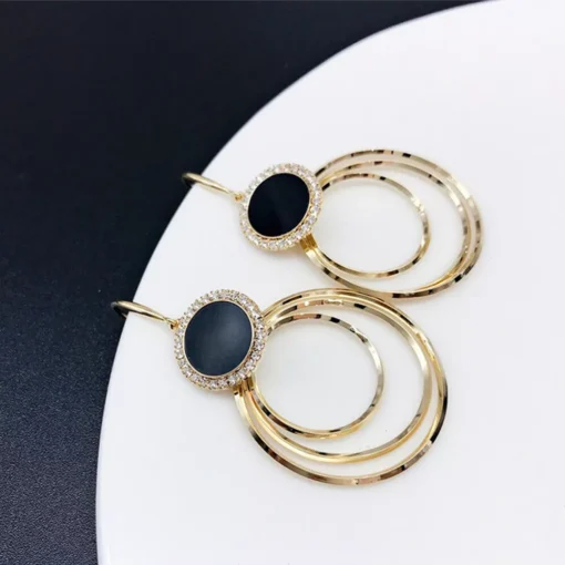 Imported Exquisite Triple-Hoop Dangle Earrings for Timeless Elegance | Best Quality Earring For Girls & Women